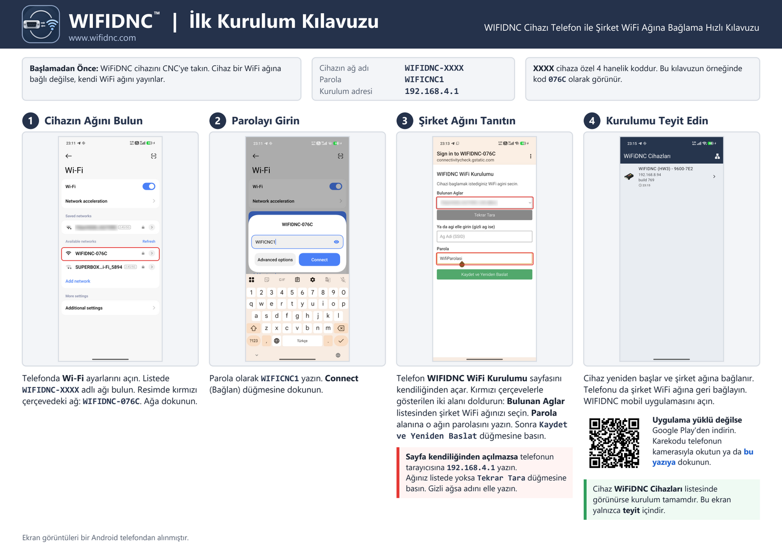 WIFIDNC İlk Kurulum Kılavuzu